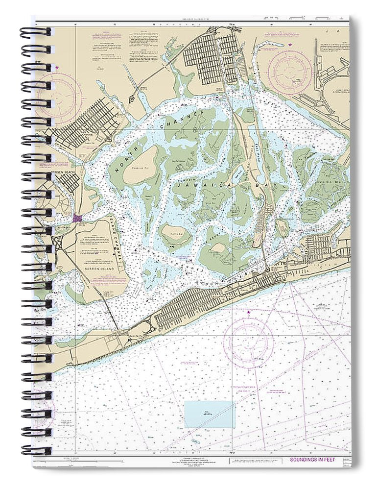 Nautical Chart 12350 Jamaica Bay Rockaway Inlet Spiral Notebook