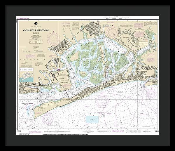 Nautical Chart-12350 Jamaica Bay-rockaway Inlet - Framed Print