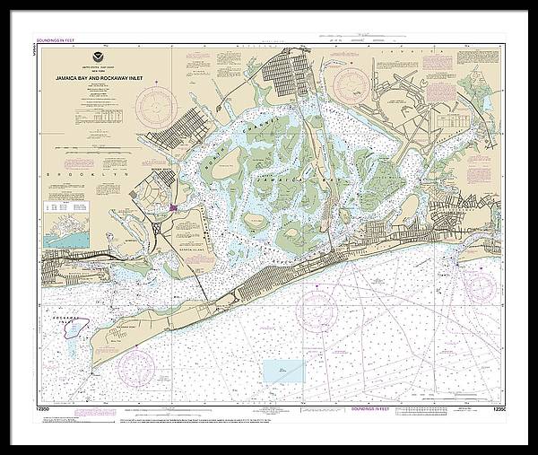 Nautical Chart-12350 Jamaica Bay-rockaway Inlet - Framed Print