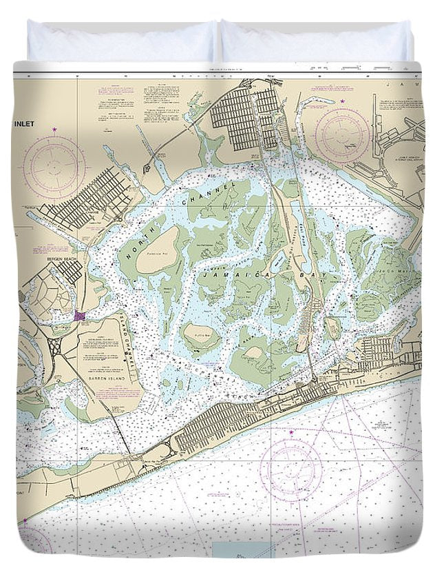 Nautical Chart-12350 Jamaica Bay-rockaway Inlet - Duvet Cover