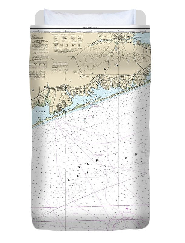Nautical Chart-12353 Shinnecock Light-fire Island Light - Duvet Cover