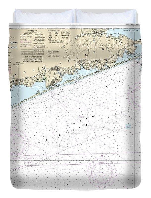 Nautical Chart-12353 Shinnecock Light-fire Island Light - Duvet Cover