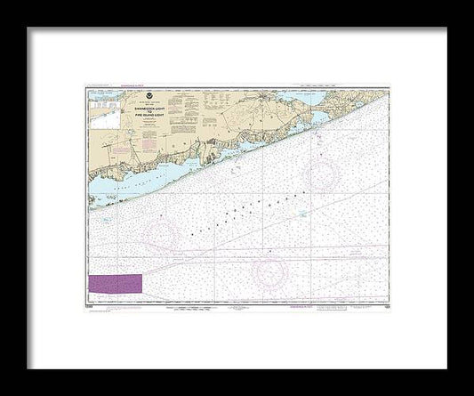 Nautical Chart-12353 Shinnecock Light-fire Island Light - Framed Print