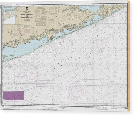 Nautical Chart-12353 Shinnecock Light-Fire Island Light Wood Print