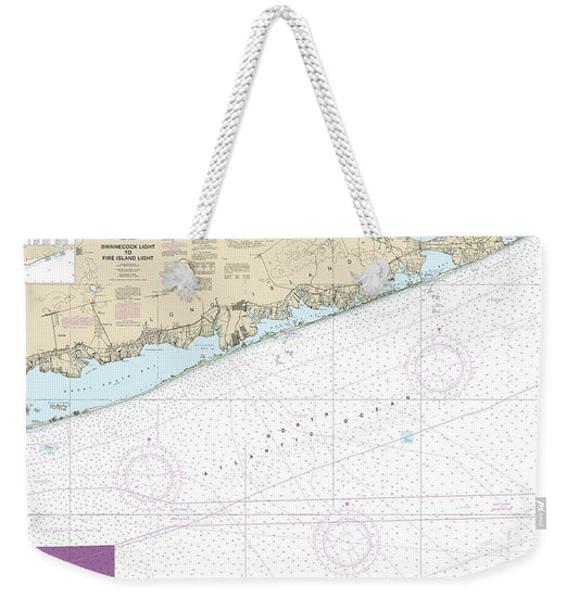 Nautical Chart-12353 Shinnecock Light-fire Island Light - Weekender Tote Bag