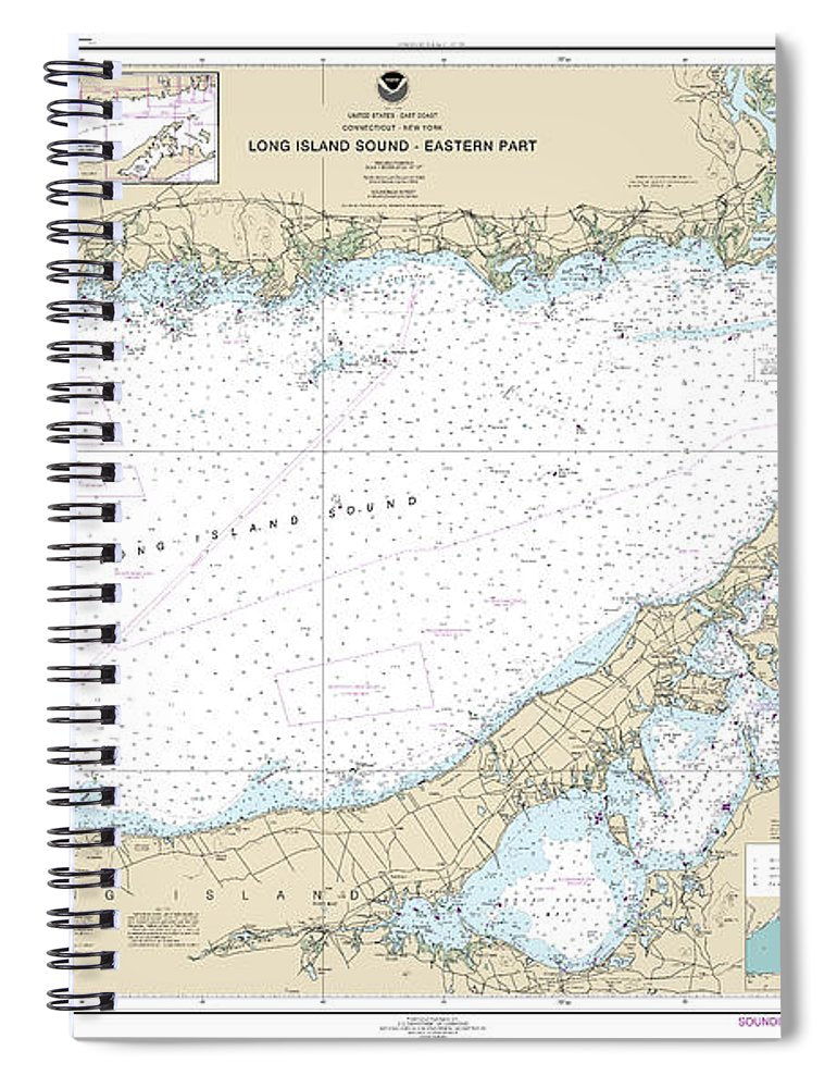 Nautical Chart 12354 Long Island Sound Eastern Part Spiral Notebook