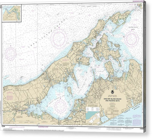 Nautical Chart-12358 New York Long Island, Shelter Island Sound-Peconic Bays, Mattituck Inlet  Acrylic Print