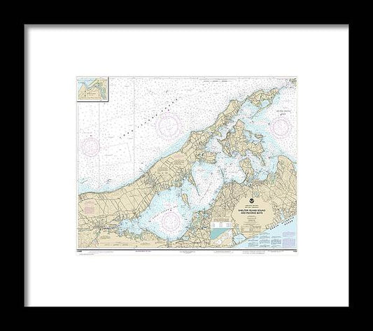 A beuatiful Framed Print of the Nautical Chart-12358 New York Long Island, Shelter Island Sound-Peconic Bays, Mattituck Inlet by SeaKoast