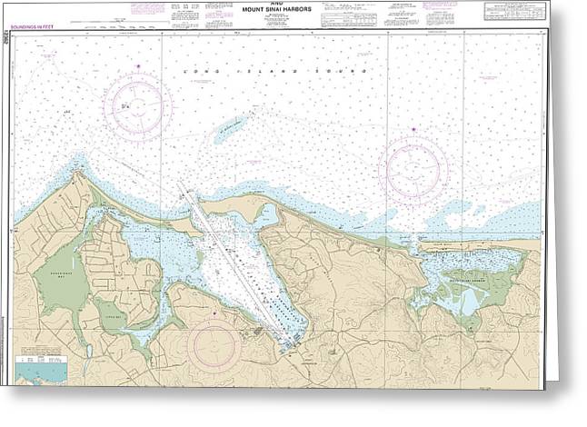 Nautical Chart-12362 Port Jefferson-mount Sinai Harbors - Greeting Card