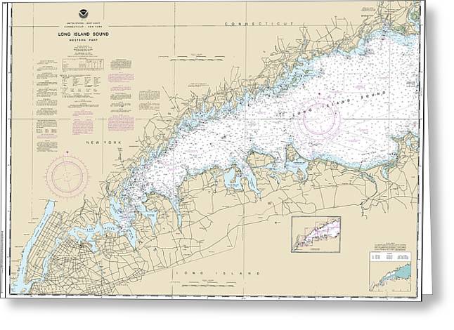 Nautical Chart-12363 Long Island Sound Western Part - Greeting Card