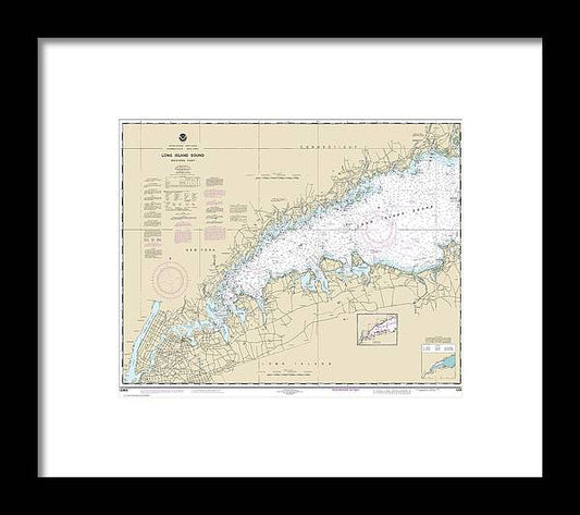 A beuatiful Framed Print of the Nautical Chart-12363 Long Island Sound Western Part by SeaKoast