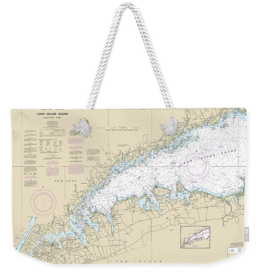 Nautical Chart-12363 Long Island Sound Western Part - Weekender Tote Bag