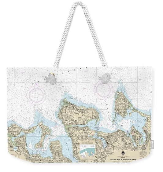 Nautical Chart-12365 South Shore-long Island Sound Oyster-huntington Bays - Weekender Tote Bag