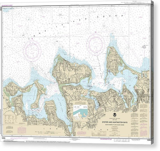 Nautical Chart-12365 South Shore-Long Island Sound Oyster-Huntington Bays  Acrylic Print