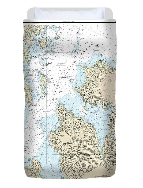 Nautical Chart-12366 Long Island Sound-east River Hempstead Harbor-tallman Island - Duvet Cover