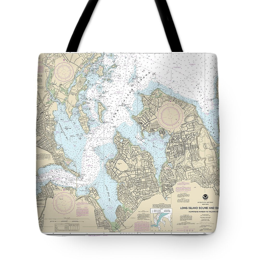 Nautical Chart-12366 Long Island Sound-east River Hempstead Harbor-tallman Island - Tote Bag