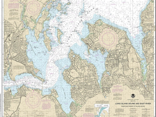 Nautical Chart 12366 Long Island Sound East River Hempstead Harbor Tallman Island Puzzle