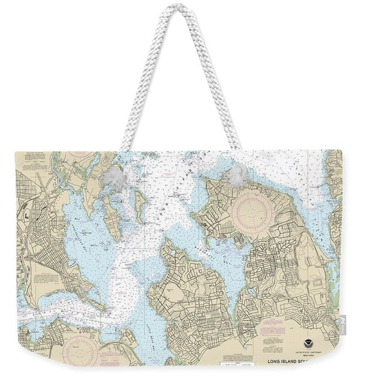 Nautical Chart-12366 Long Island Sound-east River Hempstead Harbor-tallman Island - Weekender Tote Bag