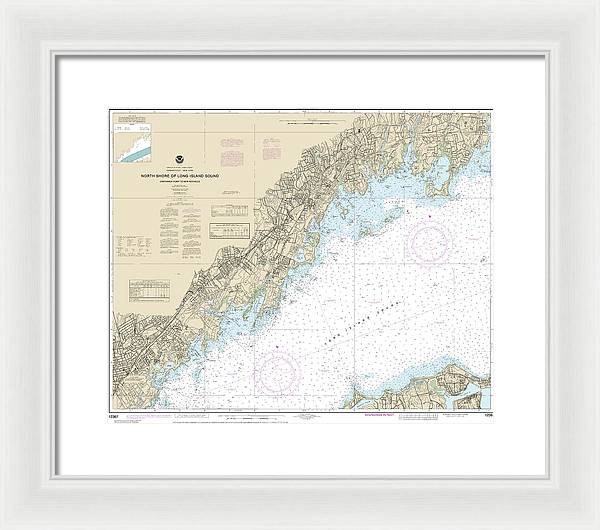 Nautical Chart-12367 North Shore-long Island Sound Greenwich Point-new Rochelle - Framed Print