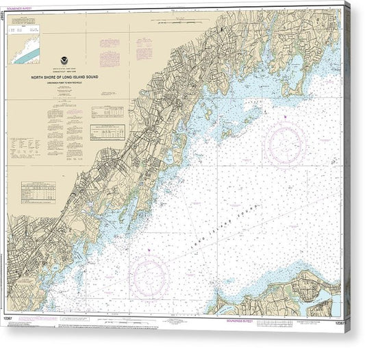 Nautical Chart-12367 North Shore-Long Island Sound Greenwich Point-New Rochelle  Acrylic Print
