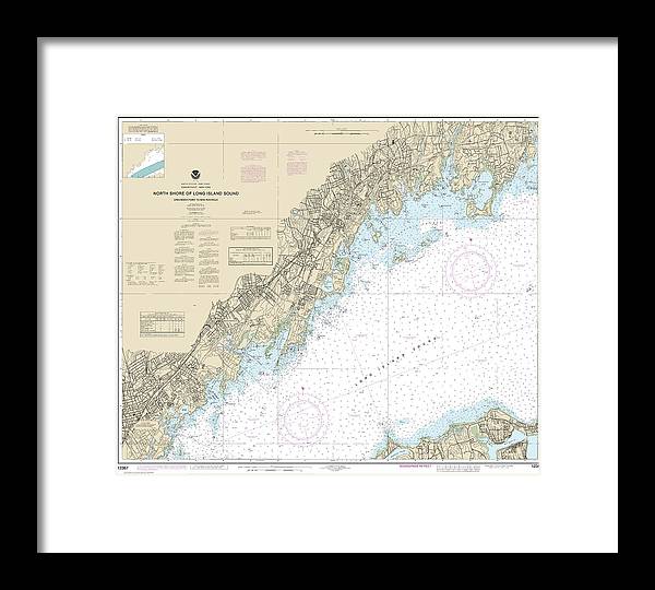 Nautical Chart-12367 North Shore-long Island Sound Greenwich Point-new Rochelle - Framed Print