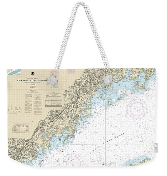 Nautical Chart-12367 North Shore-long Island Sound Greenwich Point-new Rochelle - Weekender Tote Bag