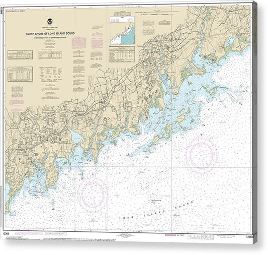 Nautical Chart-12368 North Shore-Long Island Sound Sherwood Point-Stamford Harbor  Acrylic Print
