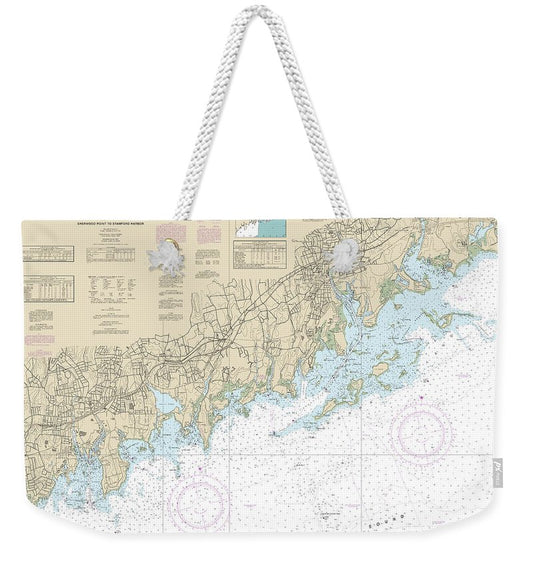 Nautical Chart-12368 North Shore-long Island Sound Sherwood Point-stamford Harbor - Weekender Tote Bag