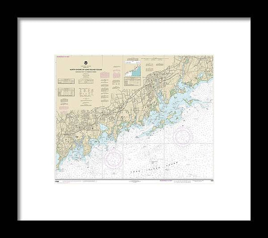 Nautical Chart-12368 North Shore-long Island Sound Sherwood Point-stamford Harbor - Framed Print