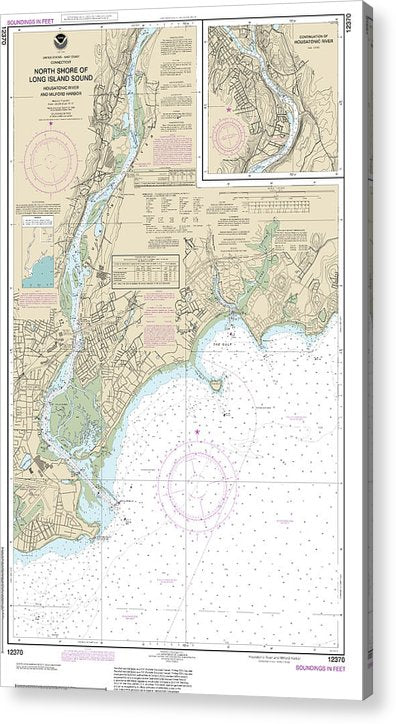 Nautical Chart-12370 North Shore-Long Island Sound Housatonic River-Milford Harbor  Acrylic Print