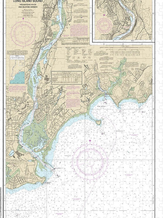 Nautical Chart 12370 North Shore Long Island Sound Housatonic River Milford Harbor Puzzle