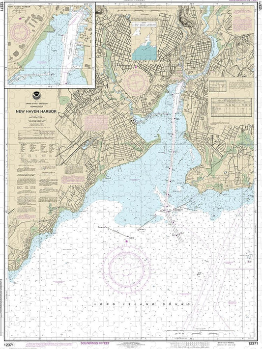 Nautical Chart 12371 New Haven Harbor, New Haven Harbor (Inset) Puzzle