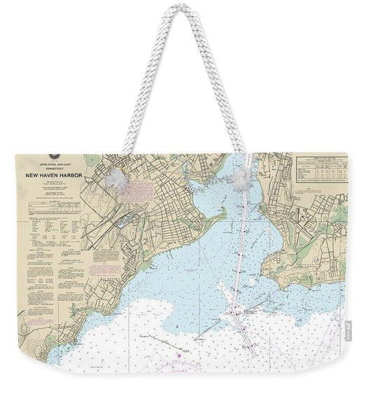 Nautical Chart-12371 New Haven Harbor, New Haven Harbor (inset) - Weekender Tote Bag