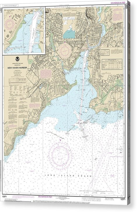 Nautical Chart-12371 New Haven Harbor, New Haven Harbor (Inset)  Acrylic Print