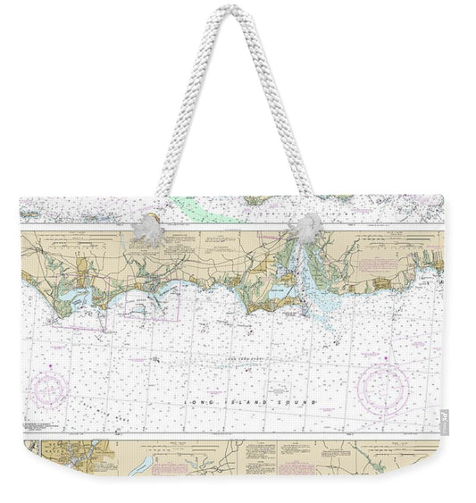 Nautical Chart-12372 Long Island Sound-watch Hill-new Haven Harbor - Weekender Tote Bag