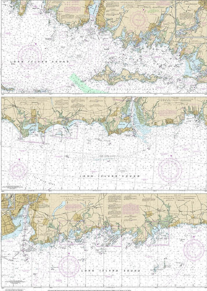 Nautical Chart-12372 Long Island Sound-watch Hill-new Haven Harbor - Puzzle