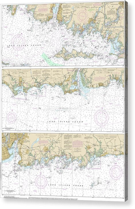 Nautical Chart-12372 Long Island Sound-Watch Hill-New Haven Harbor  Acrylic Print