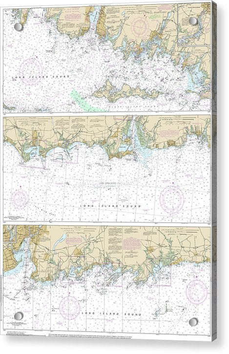 Nautical Chart-12372 Long Island Sound-watch Hill-new Haven Harbor - Acrylic Print