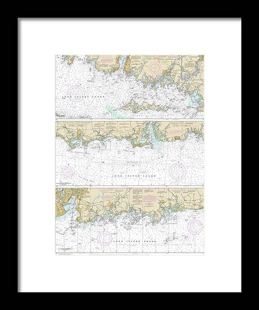 A beuatiful Framed Print of the Nautical Chart-12372 Long Island Sound-Watch Hill-New Haven Harbor by SeaKoast