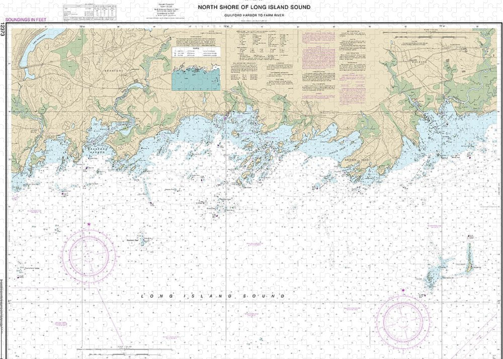 Nautical Chart-12373 North Shore-long Island Sound Guilford Harbor-farm River - Puzzle