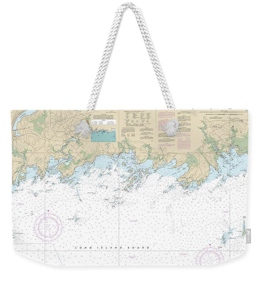 Nautical Chart-12373 North Shore-long Island Sound Guilford Harbor-farm River - Weekender Tote Bag