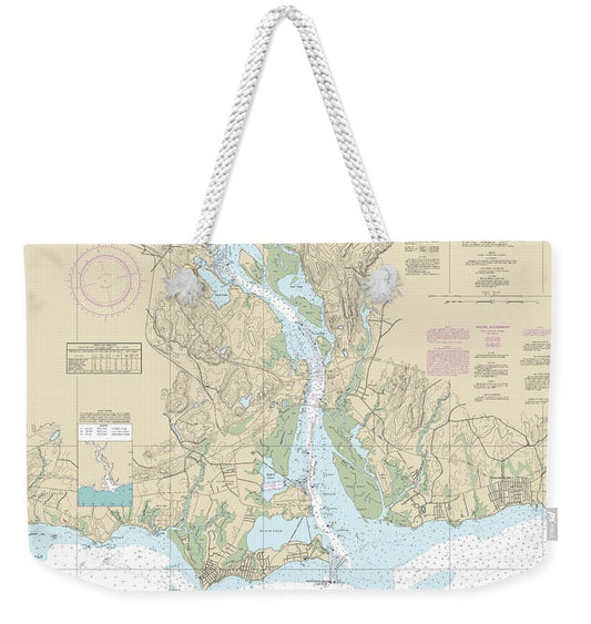 Nautical Chart-12375 Connecticut River Long Lsland Sound-deep River - Weekender Tote Bag
