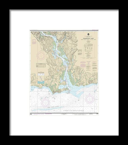 A beuatiful Framed Print of the Nautical Chart-12375 Connecticut River Long Lsland Sound-Deep River by SeaKoast