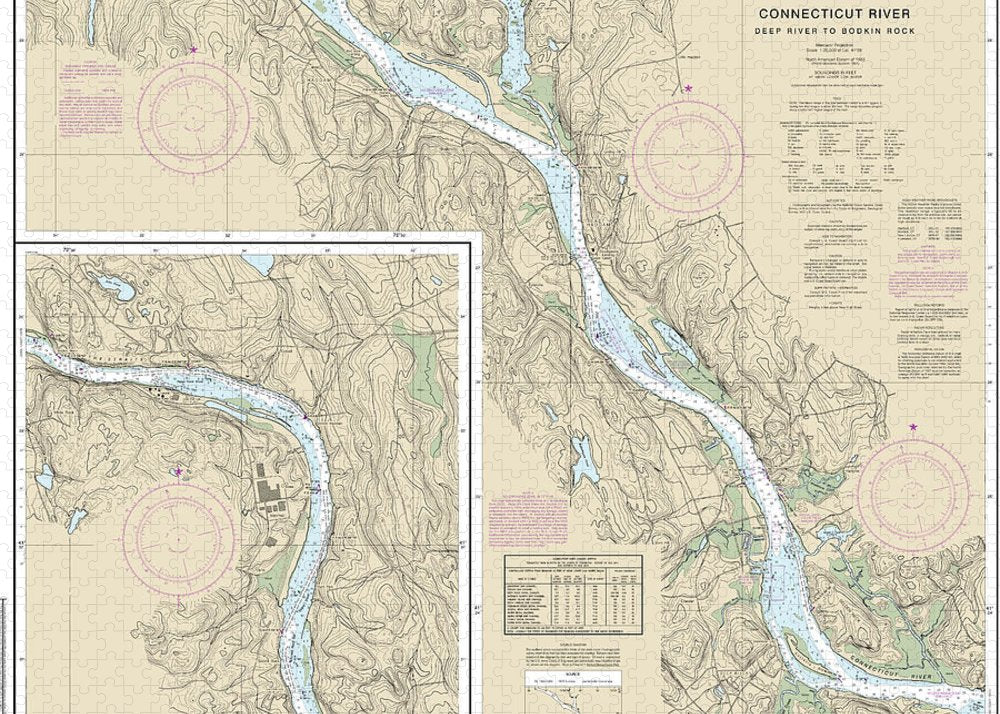 Nautical Chart-12377 Connecticut River Deep River-bodkin Rock - Puzzle