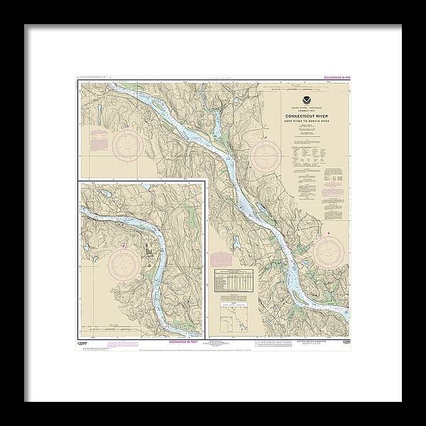 Nautical Chart-12377 Connecticut River Deep River-bodkin Rock - Framed Print