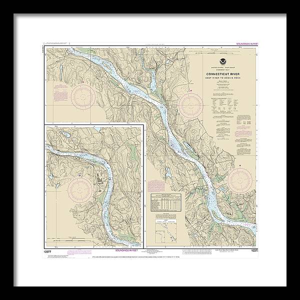 Nautical Chart-12377 Connecticut River Deep River-bodkin Rock - Framed Print
