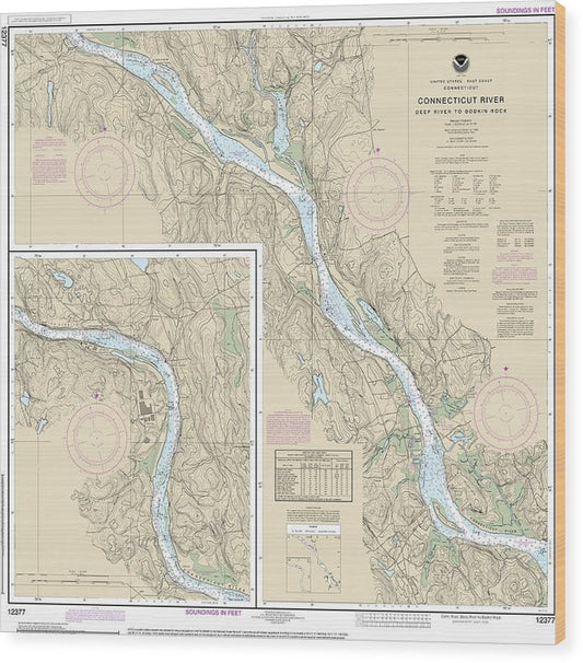 Nautical Chart-12377 Connecticut River Deep River-Bodkin Rock Wood Print