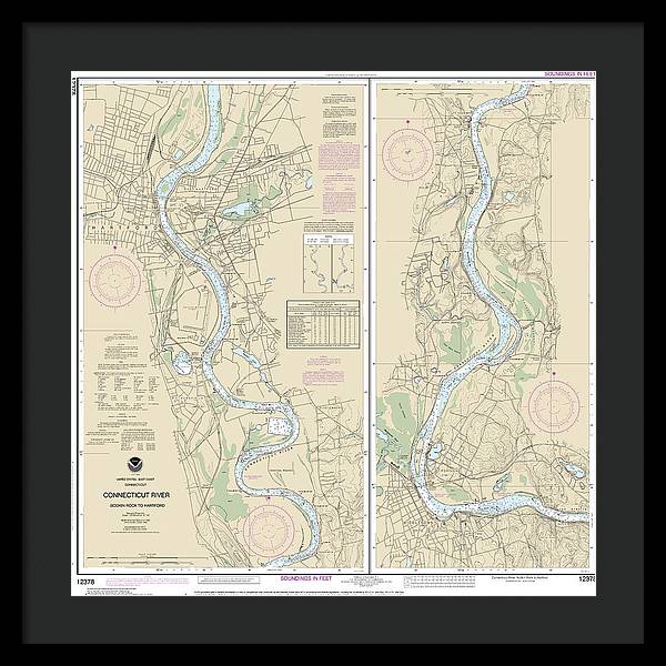 Nautical Chart-12378 Connecticut River Bodkin Rock-hartford - Framed Print