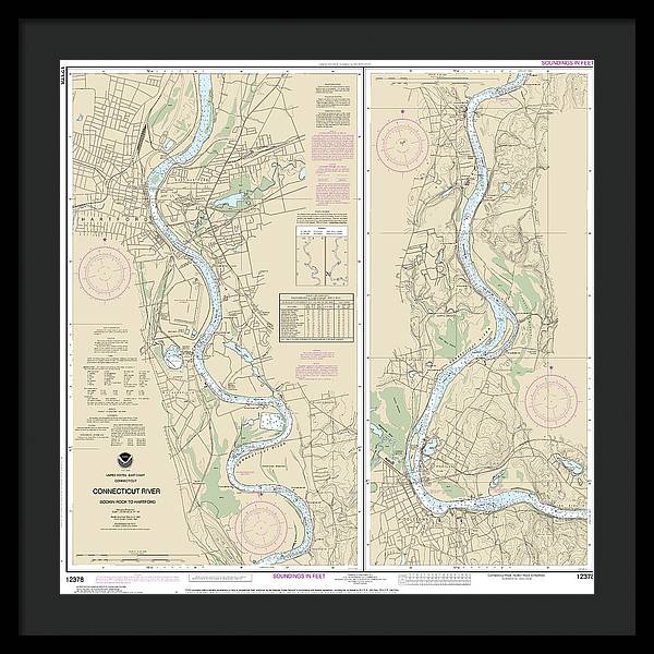 Nautical Chart-12378 Connecticut River Bodkin Rock-hartford - Framed Print