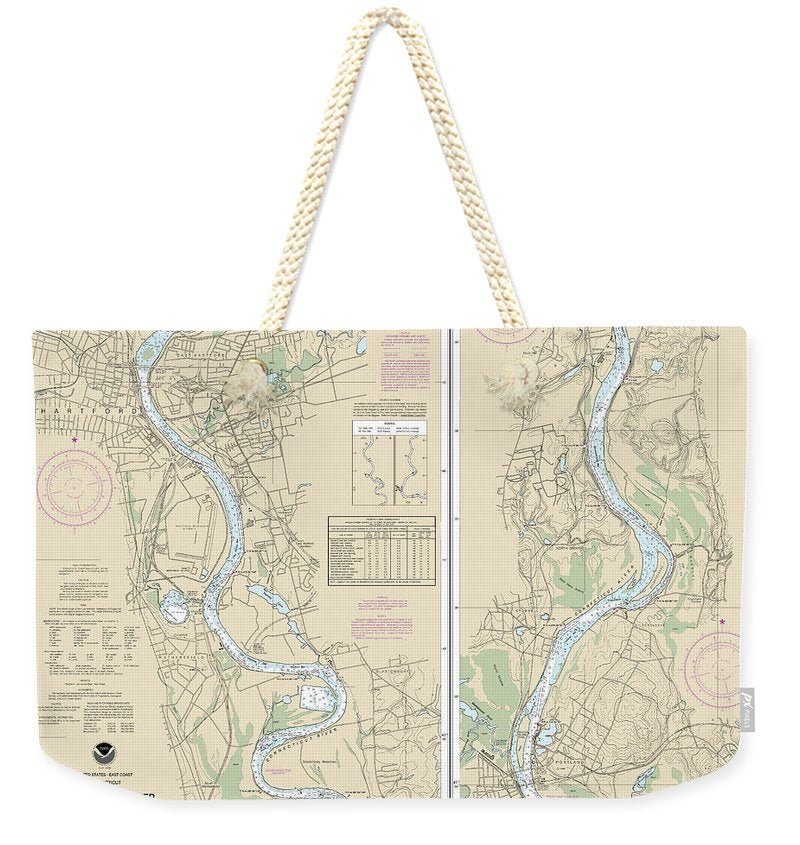 Nautical Chart-12378 Connecticut River Bodkin Rock-hartford - Weekender Tote Bag